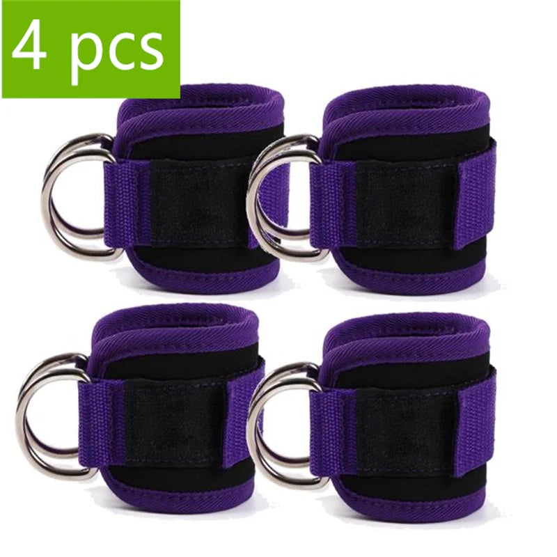 1/2/4 Pcs Cable Ankle Straps Double D-Ring Ankle Cuffs For Gym Workouts Glutes Legs Strength Training Support Sport Abductors - Sun Studio