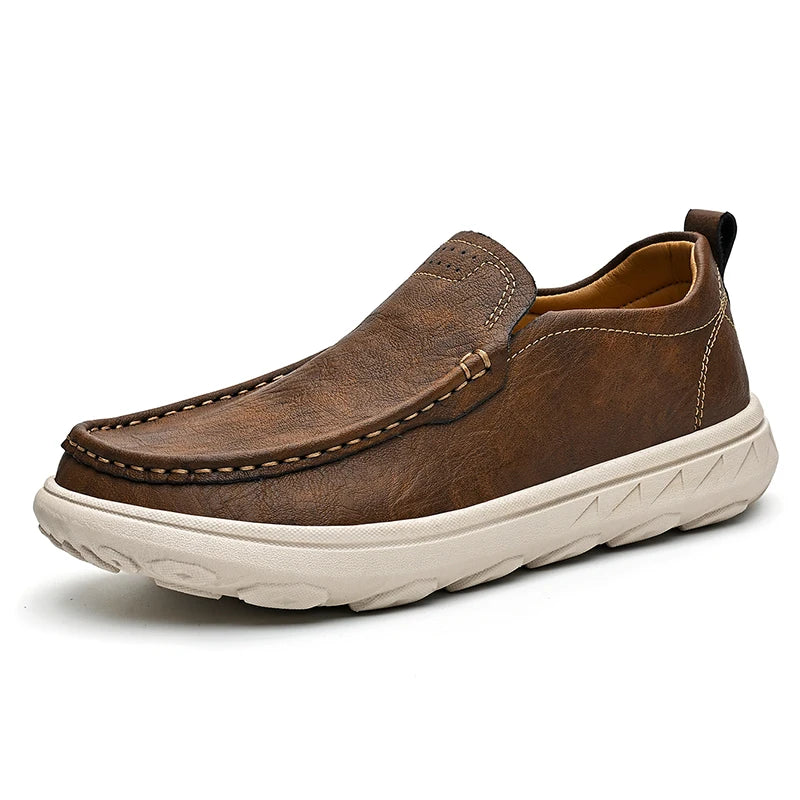New Men's Casual Shoes Fashion Comfortable Men's Shoes High Quality Leather Men Driving Shoes Handmade Flat Shoes Men Sneakers - Sun Studio