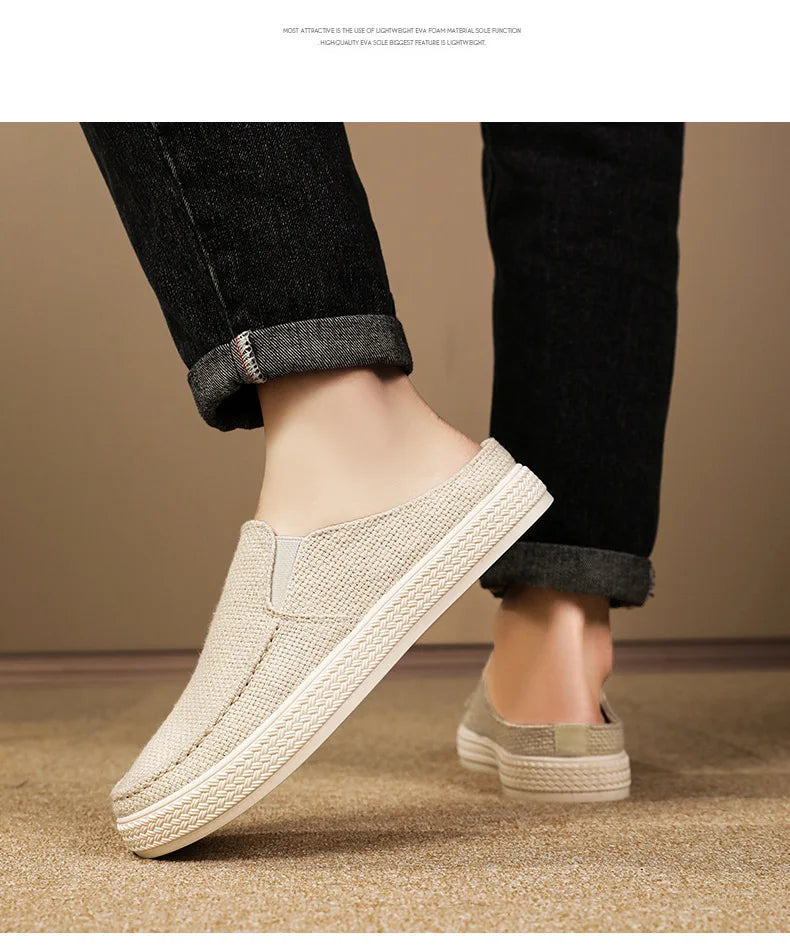 Half Slipper Man Shoes Summer Breathable Casual Comfortable Wearing Outside Slippers At Home Men's Shoes Free Shipping Shoes - Sun Studio
