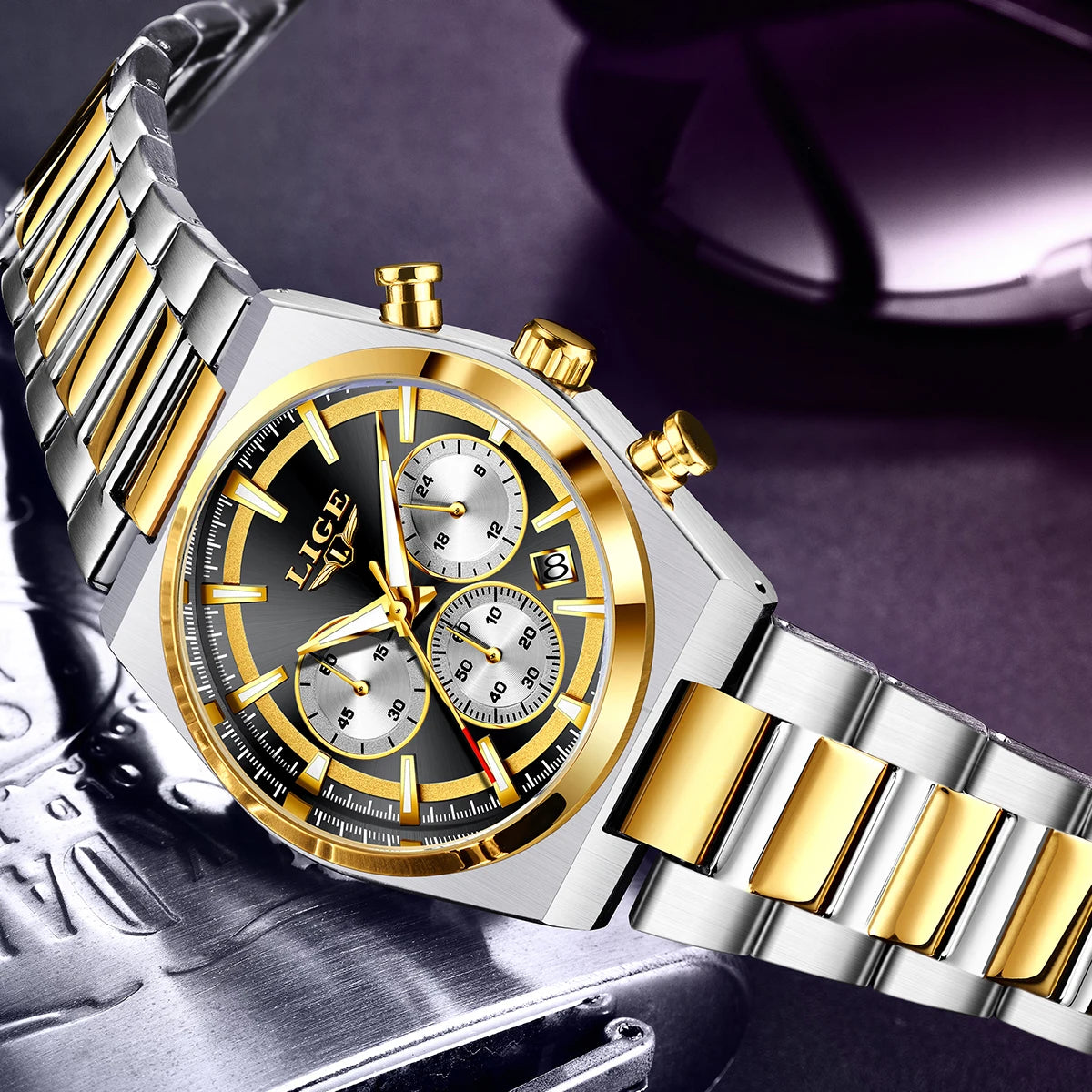 LIGE Top Luxury Man Quartz Watch Waterproof Luminous Date Chronograph Watches For Men Stainless Steel Fashion Men's Watch Reloj - Sun Studio
