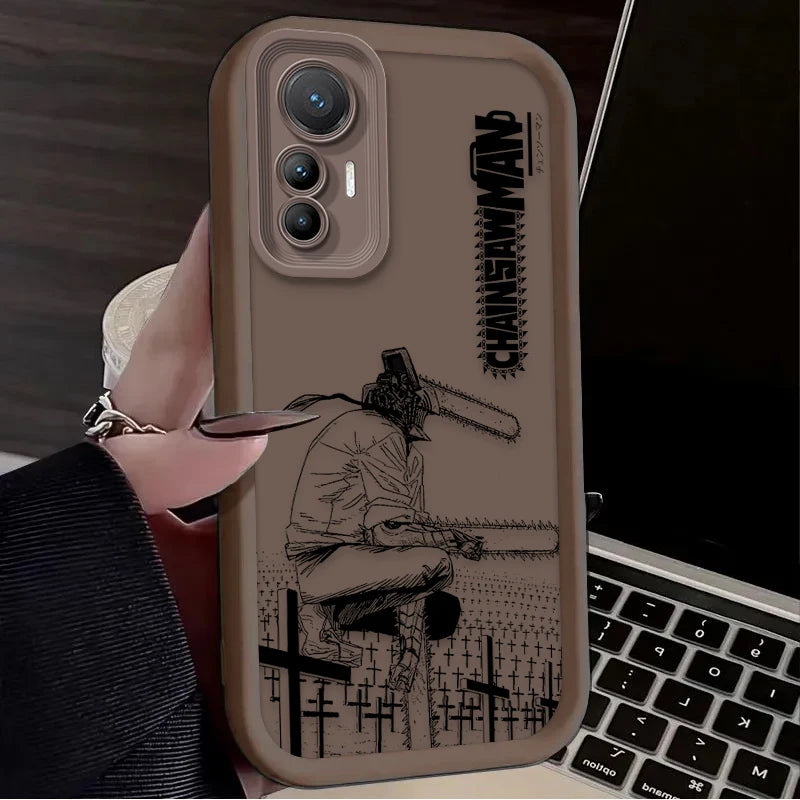Anime Cool Chainsaw Man Case For Xiaomi Poco X7 X6 X5 X3 NFC F7 F6 F5 F3 M7 M6 Pro 4G 5G Mi 12 11 Lite NE 5G 13T 12T 11T 14T Pro - Sun Studio