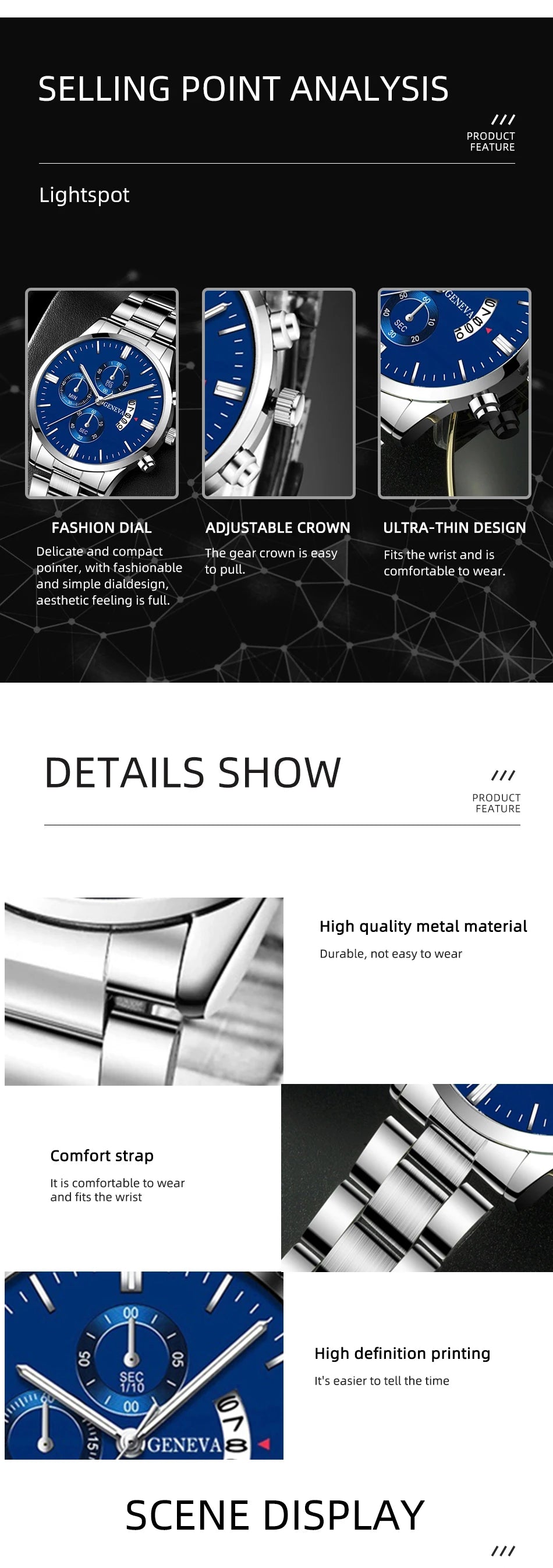 2023 Luxury Fashion Mens Watches Silver Stainless Steel Quartz Wrist Watch Men Business Watch Male Calendar Clock Reloj Hombre - Sun Studio