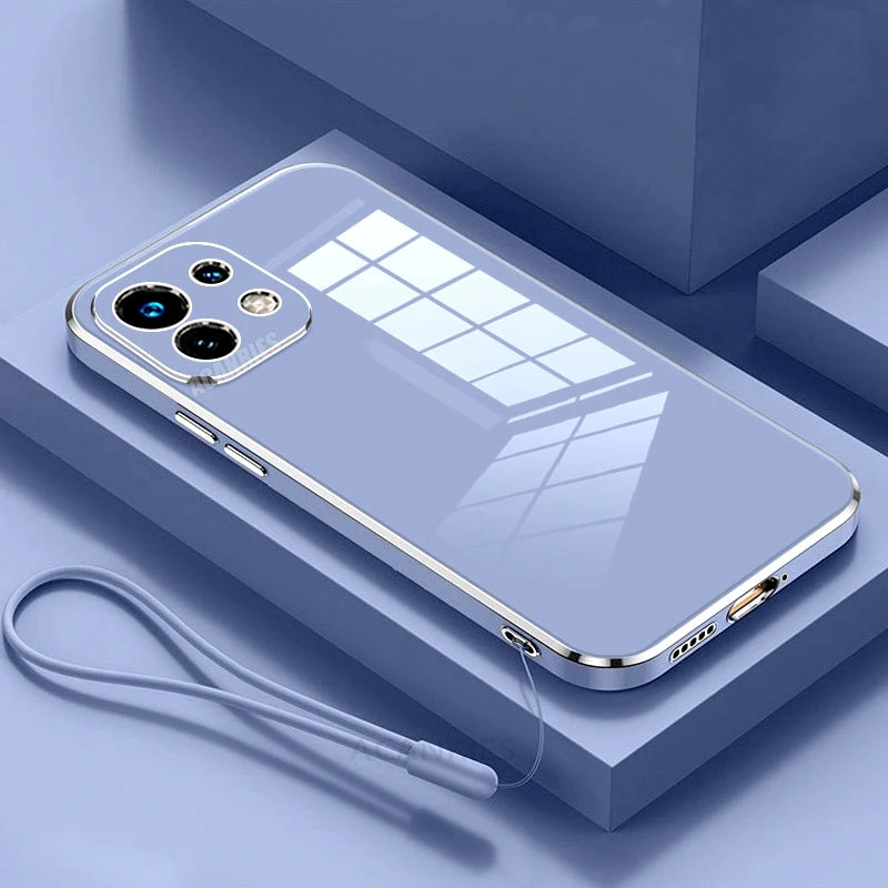 Xiaomi11lite Luxury Plating Silicone Case On For Xiaomi Mi 11 Lite 5g Ne Mi11lite 4g Lanyard Shockproof Back Cover Mi11t 11t Pro - Sun Studio