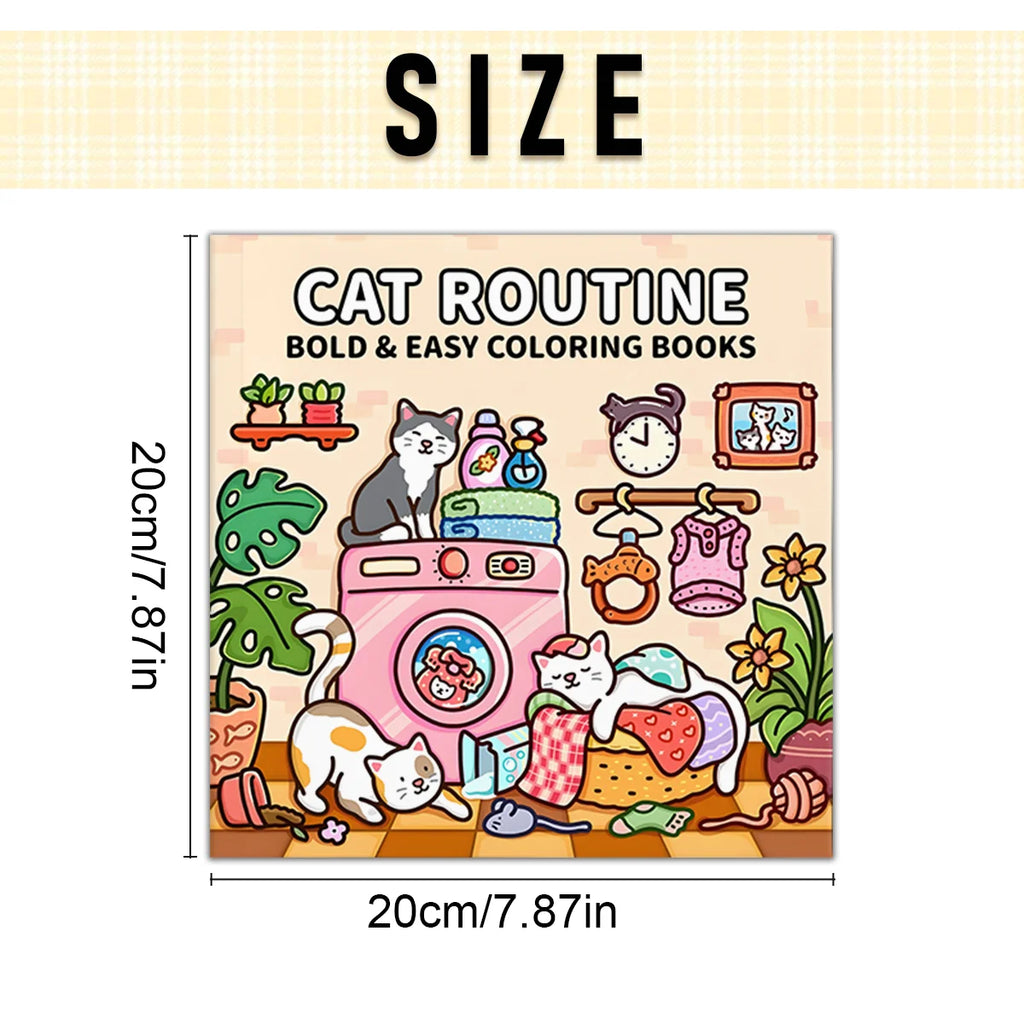 Adult Coloring Book Unique Cat-Themed Picture Book for Relaxation Upgraded Paper for Comfortable Coloring Perfect Gift Friend - Sun Studio
