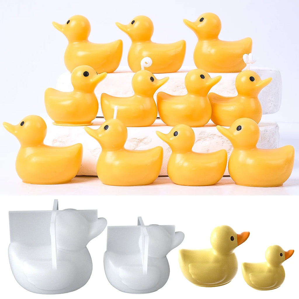 S/M/L Duck Silicone Mold DIY Handmade Cute Cartoon Duck Scented Candle Flowerpot Candle Jar Storage Box Plaster Mold Home Decor - Sun Studio