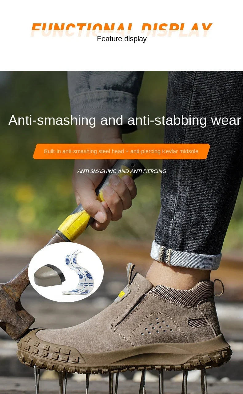 Men Safety Boots Welder Safety Shoes Anti-Smash Indestructible Safety Shoes Men Work Boots Steel Toe Security Boots Footwear - Sun Studio