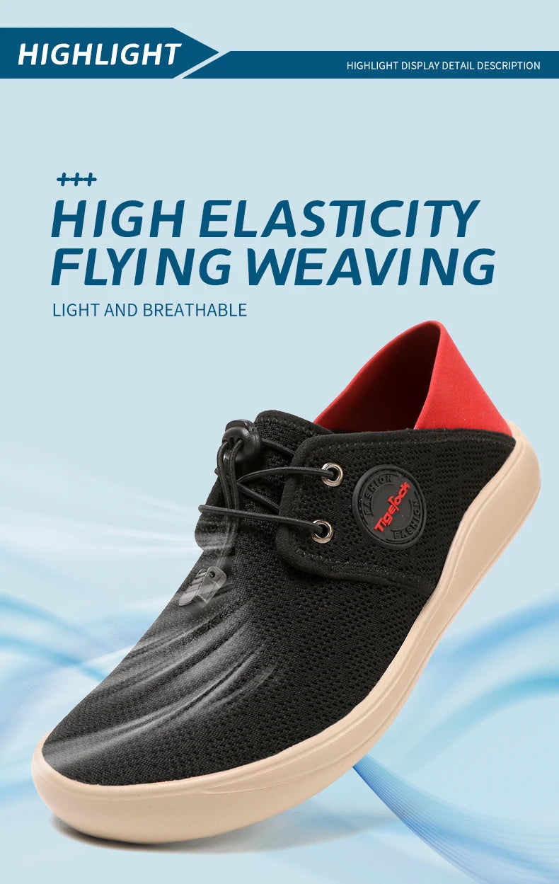 Hot Summer Mesh Men's Shoes Fashion Breathable Men Casual Shoes Handmade Flat Wading Shoes Outdoor Men Sneakers Big Size 38-46 - Sun Studio
