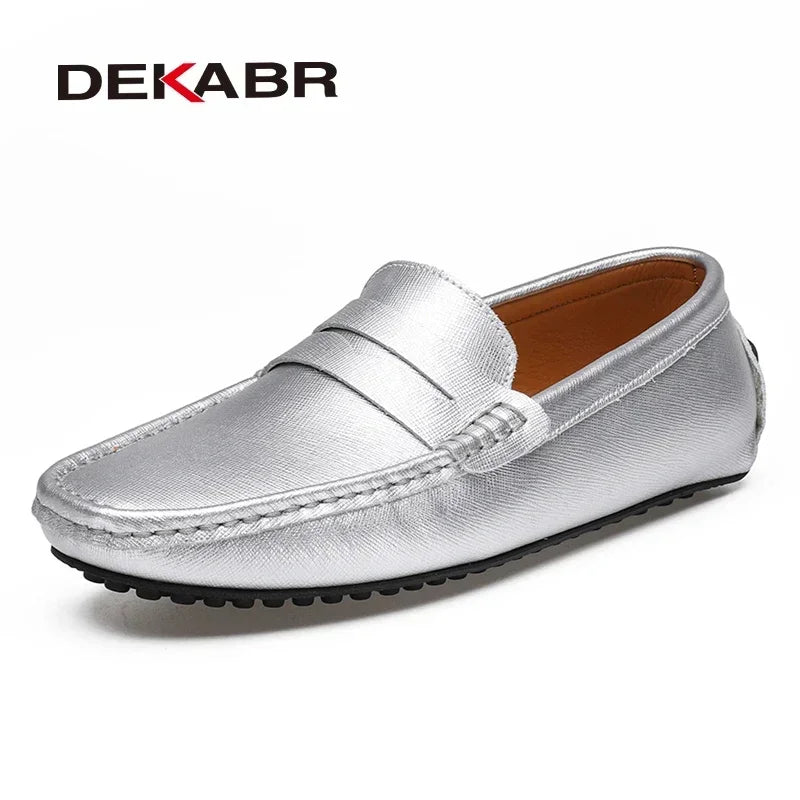 DEKABR Loafers Shoes Men Fashion Shoes New Spring Comfy Men's Flats Moccasins Classic Original Leather Men Casual Shoes