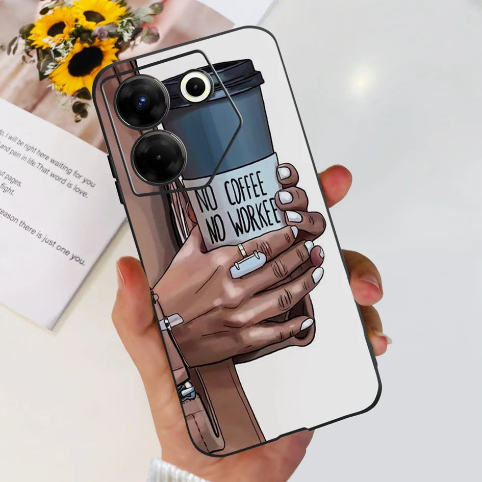 For Tecno Camon 20 Pro 5G Case 2023 Cute Love Heart Football Slim Cover Soft Silicone Funda For Tecno Camon20 Pro 5G CK8n Bumper
