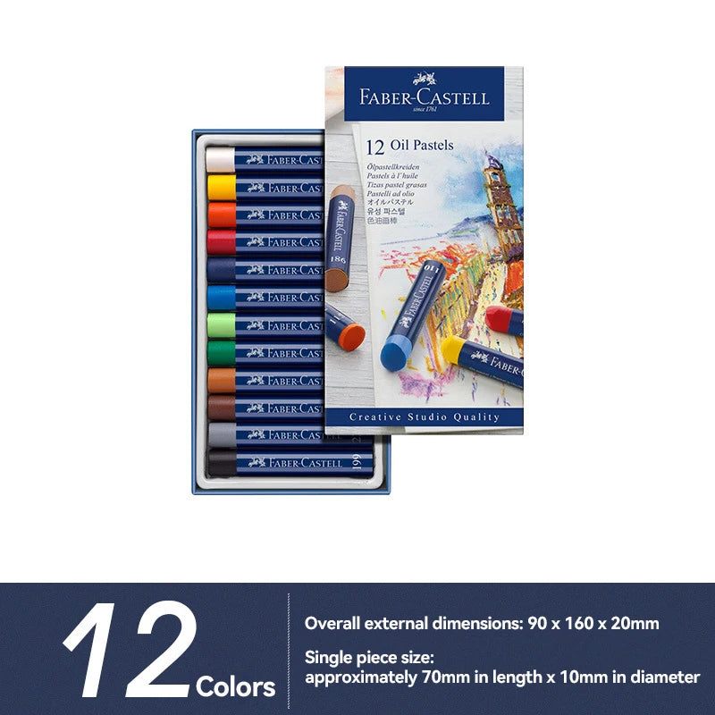 Faber-Castell Soft Oil Pastel Set 24/36/48 Vibrant Colors Creamy Texture Bullet Head Chalk for Artist Painting Drawing Beginners