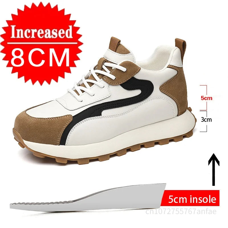 High Quality Flat/6/8 Cm Men Elevator Sneakers Summer Casual Trainers Height Increase Shoes Mesh Student Running Men Lift Shoes - Sun Studio