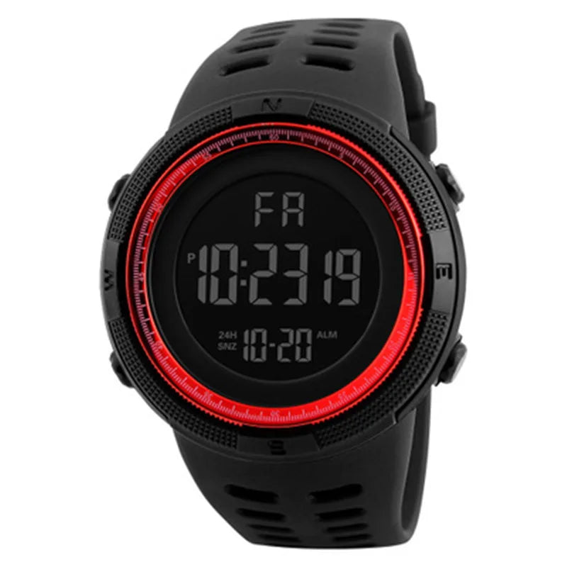 YIKAZE Men's Digital Electronic Watch Sports Glow 50mm Large Dial Student Outdoor Adventure Trend Multifunctional Watches Clock - Sun Studio