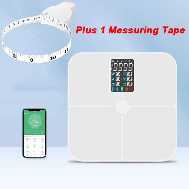 Smart Body Scales Weight Body Fat Scale Fitness Smart Scale BMI Body Composition Analyzer Wireless Digital Bathroom Weight Scale - Sun Studio