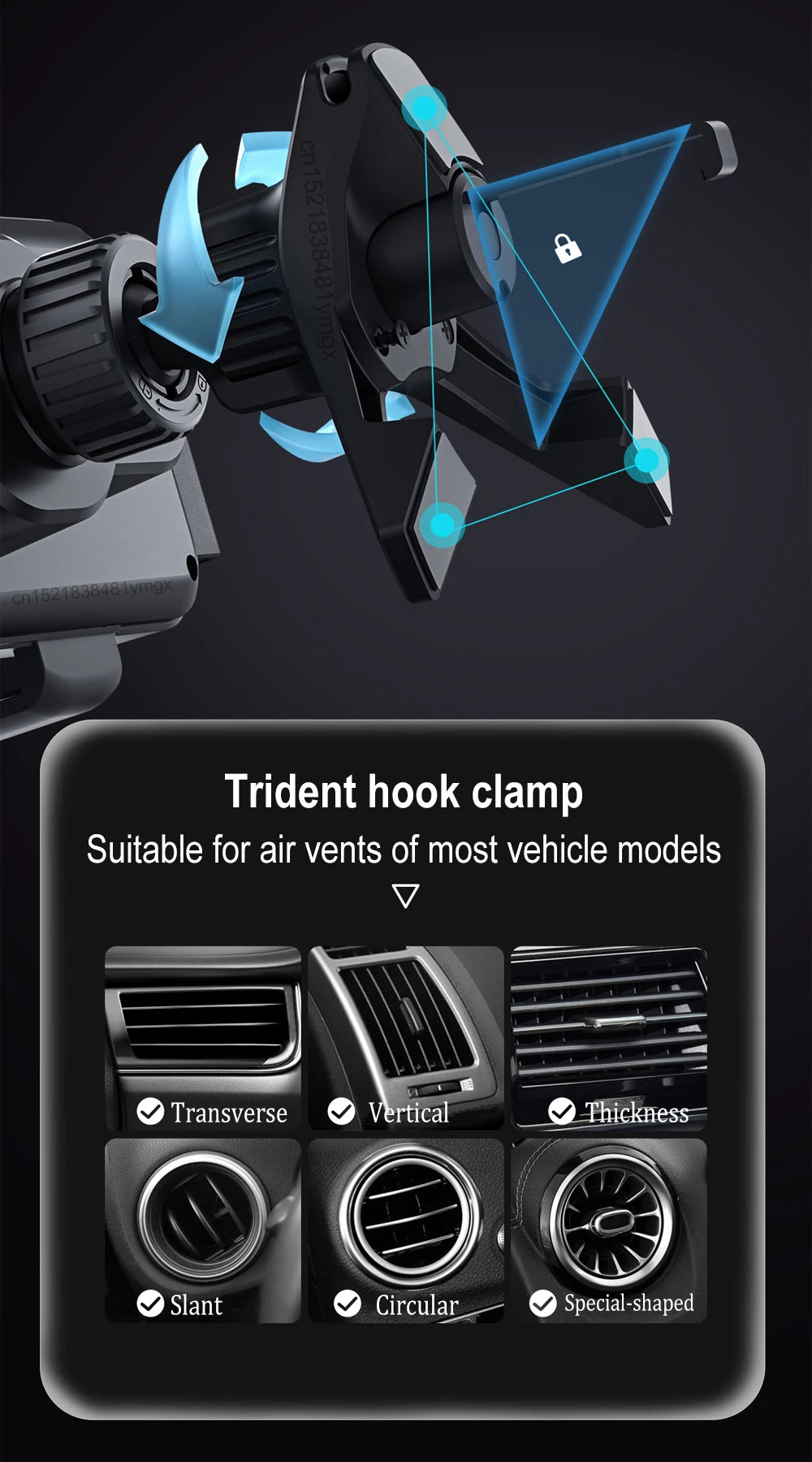 Car Wireless Charger DualCoil Fold Screen Car Phone Holder for Samsung Galaxy Z Fold 6 5 Flip 4 3 Fast Charging Vent Mount Stand - Sun Studio