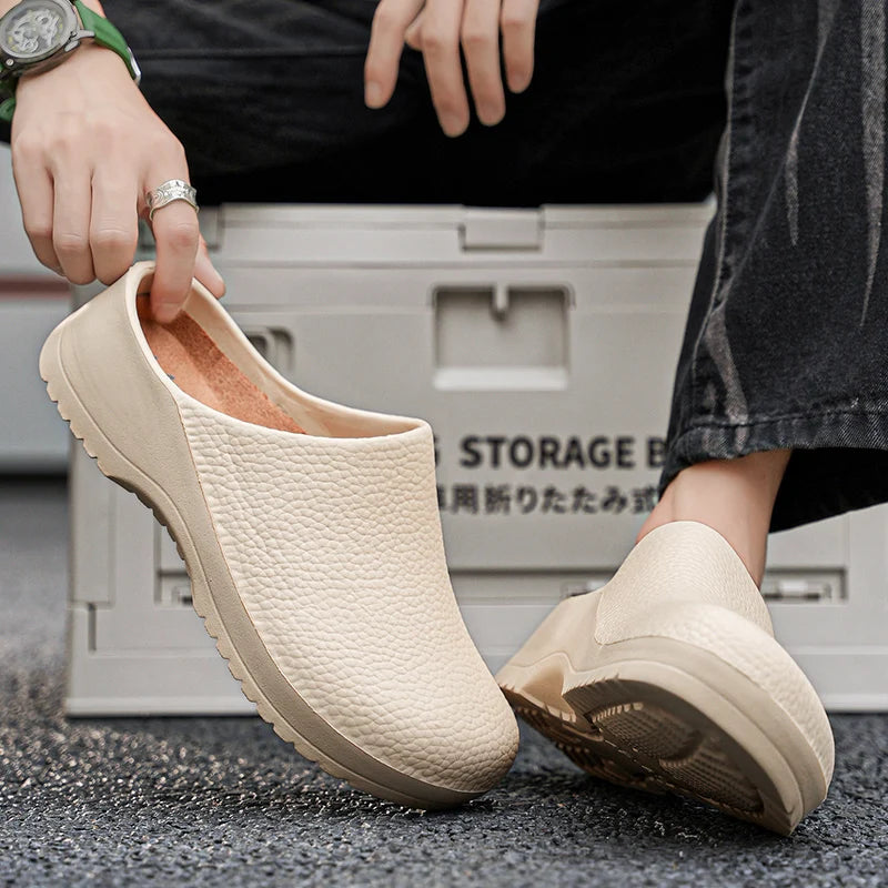 Men Slippers Couples Garden Clog Women Water Proof Chef Shoe Comfortable Sandal Slippers For Pet Workers Outdoor Fishing Shoes - Sun Studio