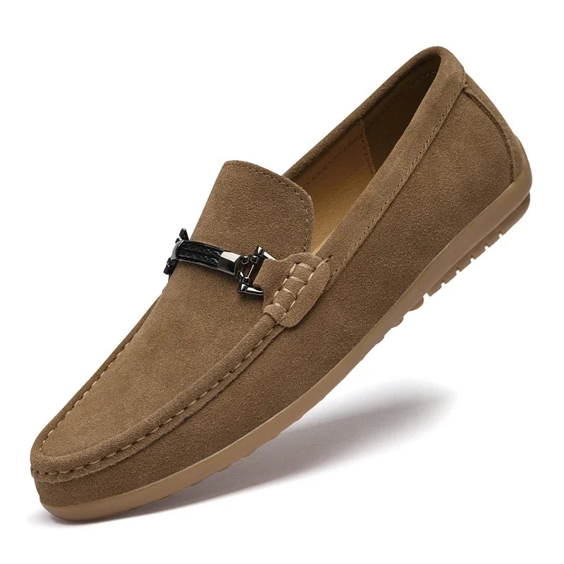 Fashion Brand Men's Spring Suede Casual Leather Shoes Bean Shoes New Outdoor Men's Comfortable Soft Soled Non Slip Driving Shoes - Sun Studio