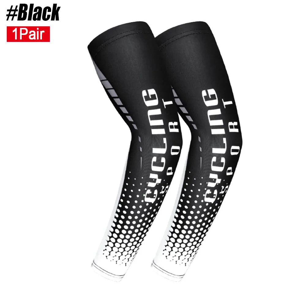 1Pair Sports Cooling Cycling Arm Sleeves Anti-UV Protection Elastic Arm Cover for Driving Running Basketball Football Golf - Sun Studio
