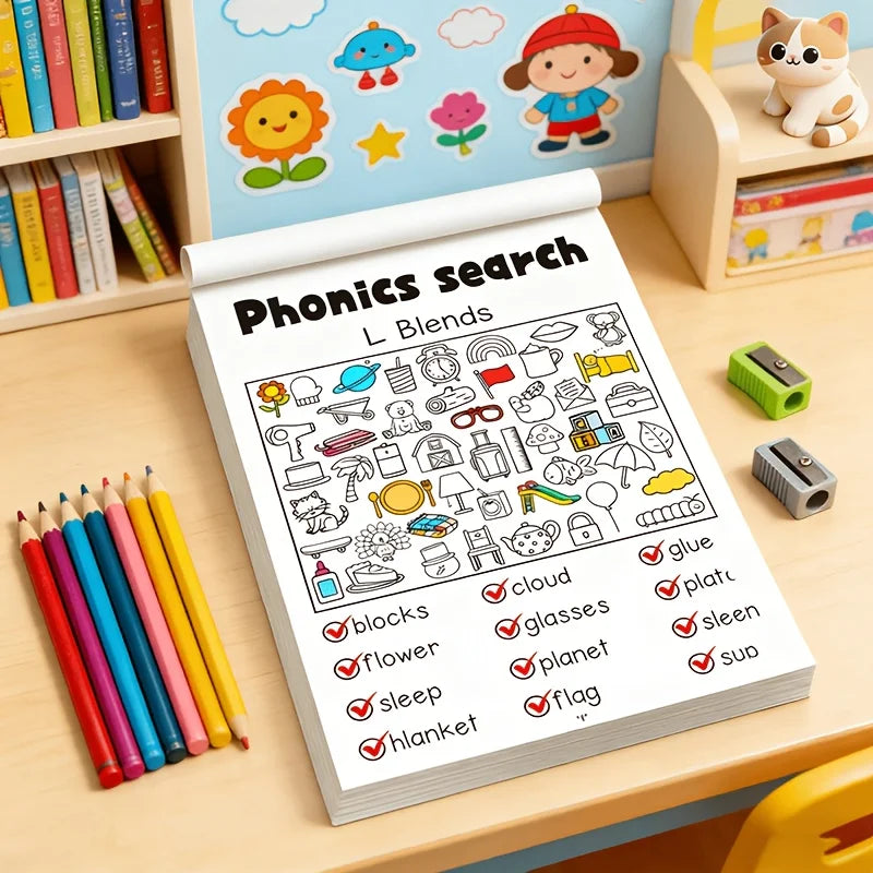 3pcs Cartoon Fun Puzzle Children Coloring Book Look Find Early Kid Education Find Items Observation Focus Enhance Coloring Book - Sun Studio