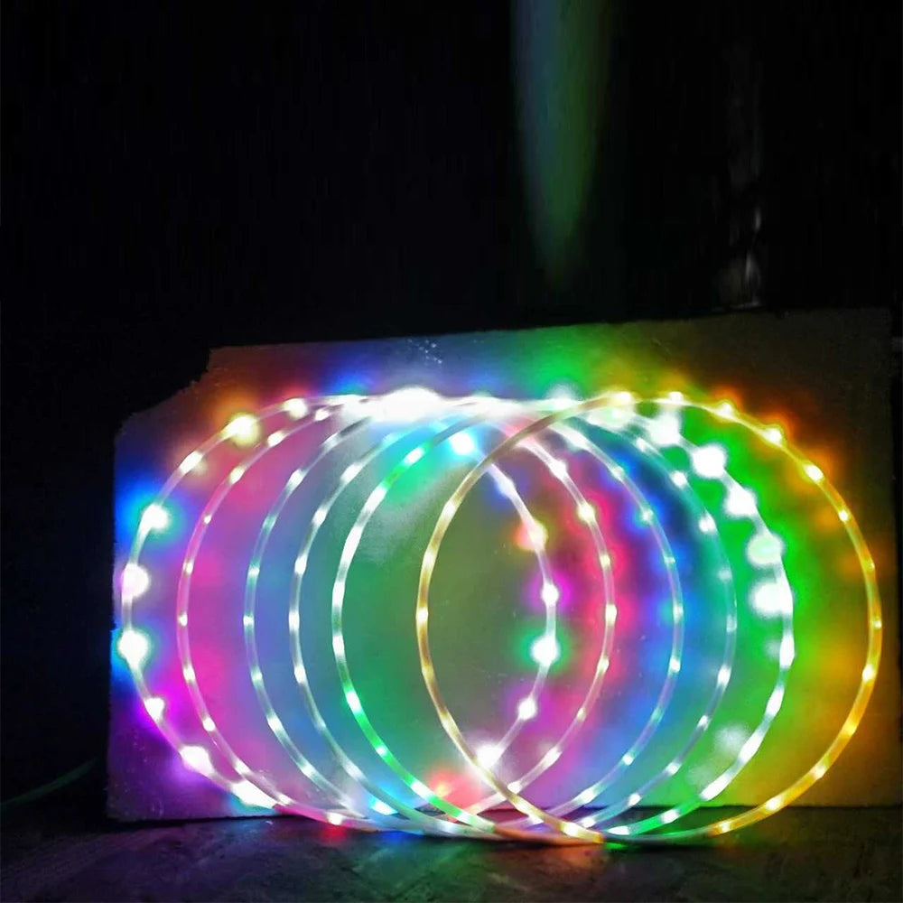 LED Colorful Fitness Circle Performing Arts Abdominal Fat Loss Light Fitness Crossfit Foldable Sport Hoop Gym Fitness Equipments - Sun Studio