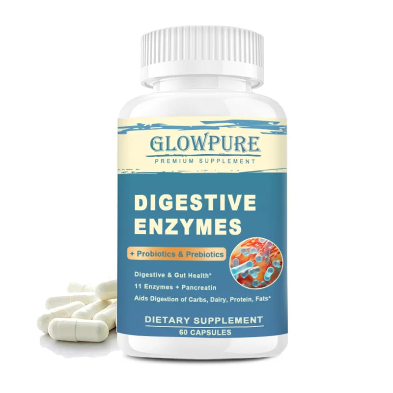 Digestive Enzyme Supplement with Prebiotics & Probiotics - Supports Nutrient Absorption | Gut Health Promotes Digestion | Immune - Sun Studio