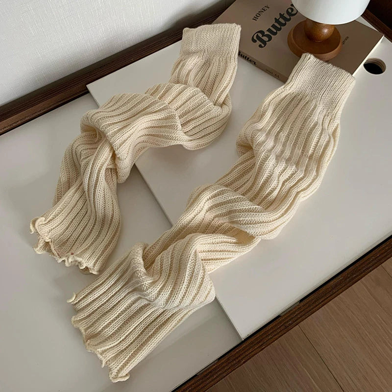 57cm Japanese Lolita Leg Warmers Winter Women Ankle Warmer Girls Gothic Long Socks Thin Knitted Female Cosplay Socks Boot Cuffs - Sun Studio