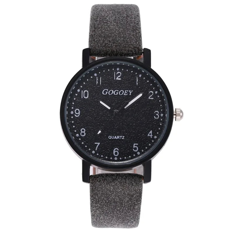 Women Watches Simple Casual Arabic Numbers Leather Analog Quartz Watches for Woman Fashion Ladies Clock Gift montres femmes - Sun Studio