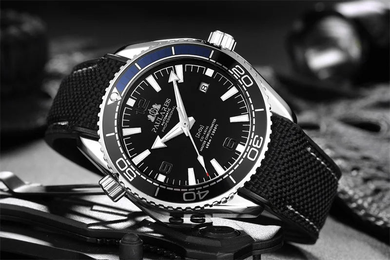 Luxury Automatic Mens Watch High Quality Mechanical Self Wind Movement Rubber Strap Waterproof Luminous Calendar Mens Watches