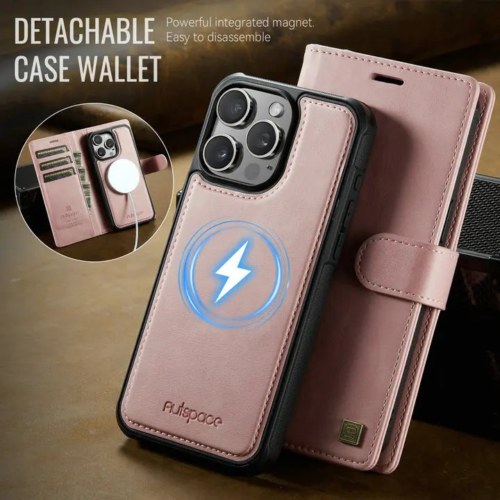 For iPhone 17 Pro 5G 2025 2In1 Detachable Leather Wallet Case For iPhone Air 17 16 15 14 13 12 Pro Max 16 Plus 16E Magnet Cover - Sun Studio
