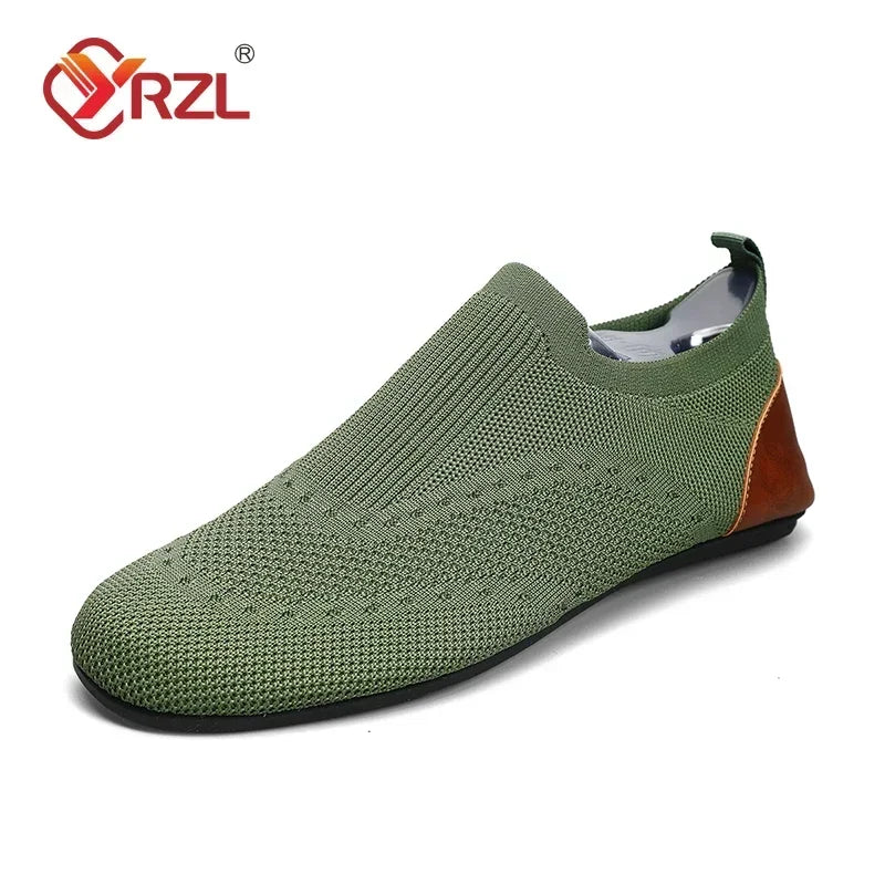 YRZL Loafers Men Soft Driving Moccasins High Quality Flats Male Walking Shoes Breathable Mesh Casual Loafers Slip on Mens Shoes - Sun Studio