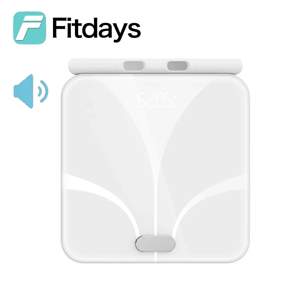 Fitdays Smart 8 Electrodes Body Fat Weight Scale, Human Bioimpedance Scale, Body Composition Scale - Sun Studio