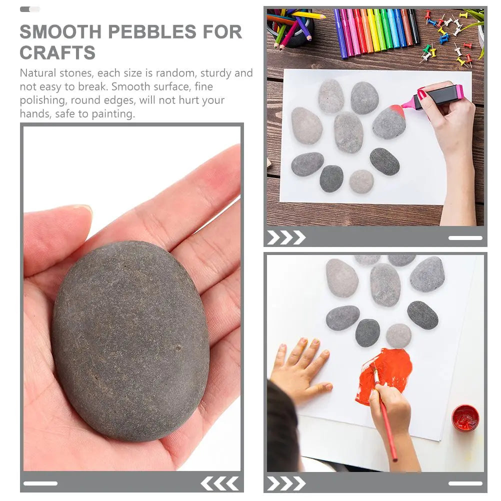20 Pcs Painting Stone Pebbles For Painted Smooth Crafts Beach Flat Rocks Child Adults Natural - Sun Studio