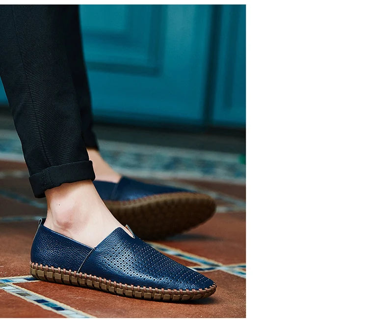 JINTOHO Big Size Men Genuine Leather Shoes Slip On Black Shoes Real Leather Loafers Mens Moccasins Shoes Italian Designer Shoes - Sun Studio