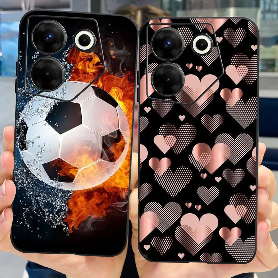 For Tecno Camon 20 Pro 5G Case 2023 Cute Love Heart Football Slim Cover Soft Silicone Funda For Tecno Camon20 Pro 5G CK8n Bumper - Sun Studio