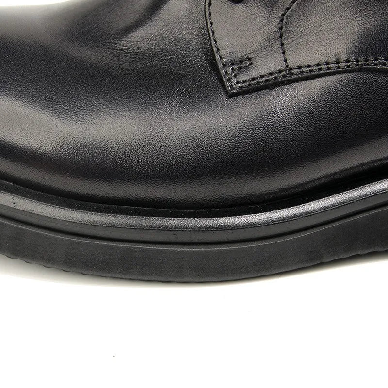 high-quality Men's casual Leather shoes Handmade retro Platform shoes Men Cow Leather Footwear wear resistant comfort Male shoes - Sun Studio