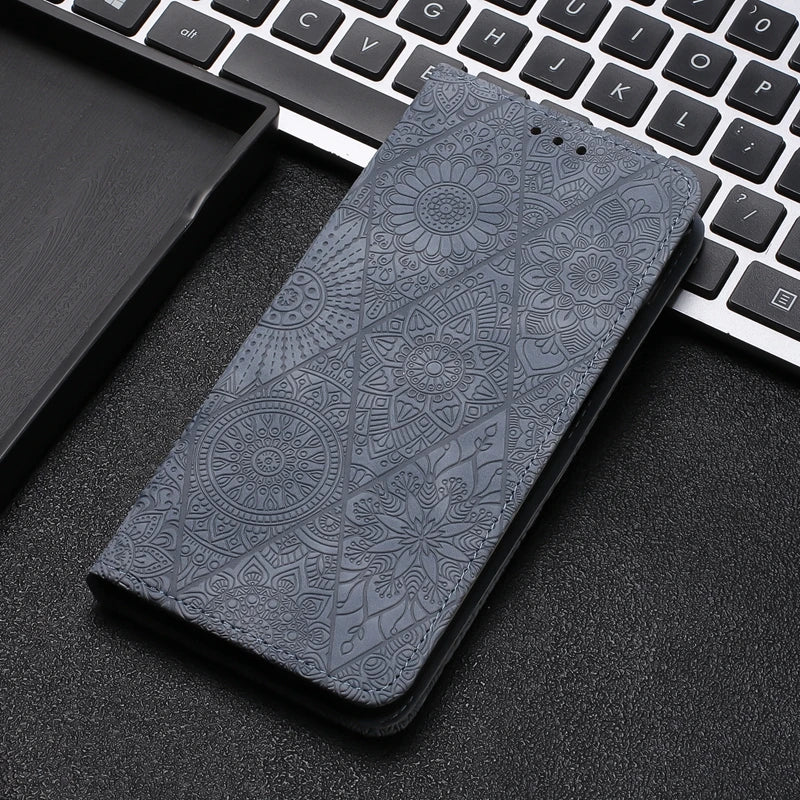 For Xiomi Redmi 9 9A 9T Case Mandala Totem Pattern Leather Flip Magnet Case for Etui Xiaomi Redmi 9 9T 9A 9C NFC 9AT Phone Cover - Sun Studio
