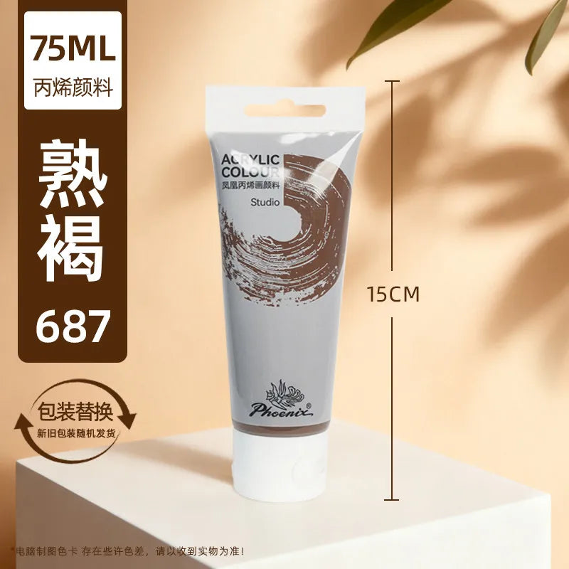 75ml Acrylic Paint Non Toxic Non Fading,Rich Pigments for Painters, Adults for Canvas Wood Clay Fabric Ceramic Craft Supplies