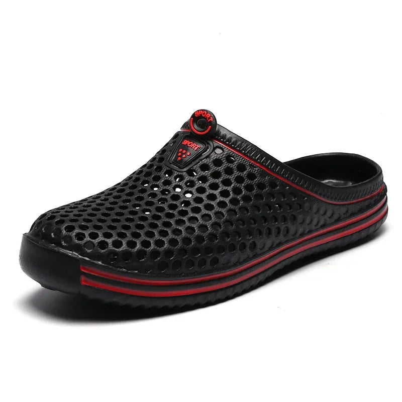 YRZL Sandales d'été pour hommes légères en EVA, chaussures décontractées pour hommes, sabots à trous, sabots, chaussures de jardin, d'extérieur, pantoufles plates de plage pour hommes
