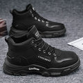 2026 new Men's High Top Boots Trendy Black Motorcycle Boots Outdoor Warm Platform Boots Men Lace-up Leather Boot Bota Masculina - Sun Studio
