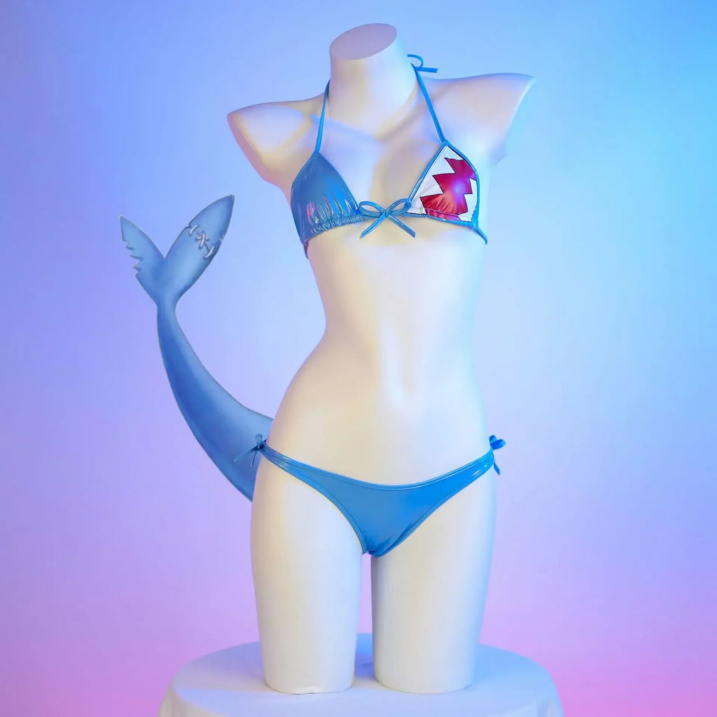 Cute Shark Pool Parry Anime Comics Girl Bikini Swimsuit Cosplay Costume Women Underwear Swimwear Role Play Sexy Backless Outfit - Sun Studio