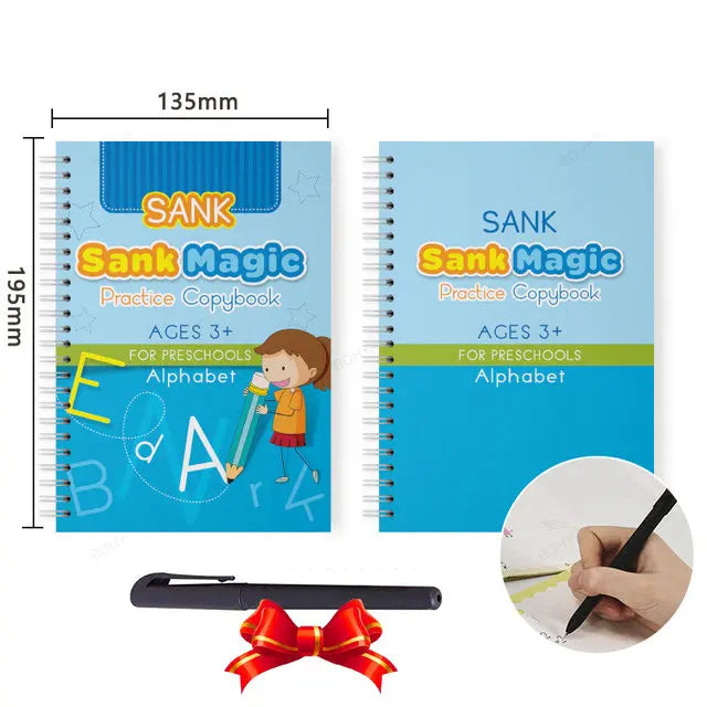 Free Shipping Reusable Montessori Toys French English Spanish Copybooks Pen Writing Sticker Magic Copybook for Calligraphy - Sun Studio