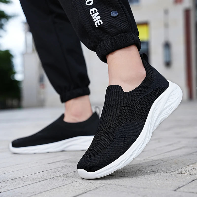 Men Casual Shoes Breathable Sneakers Men Lightweight Walking Running Shoes for Couple Slip on Loafers Zapatillas Hombre Size 48