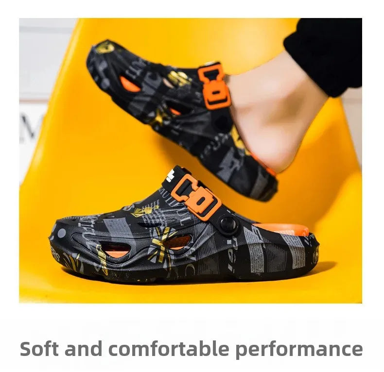 Men's Summer Outdoor Sporty Thick-Heeled Sandals Big Size 46 Head-To-Toe Dual-Purpose Beach Shoes Comfortable Wearing Experience - Sun Studio