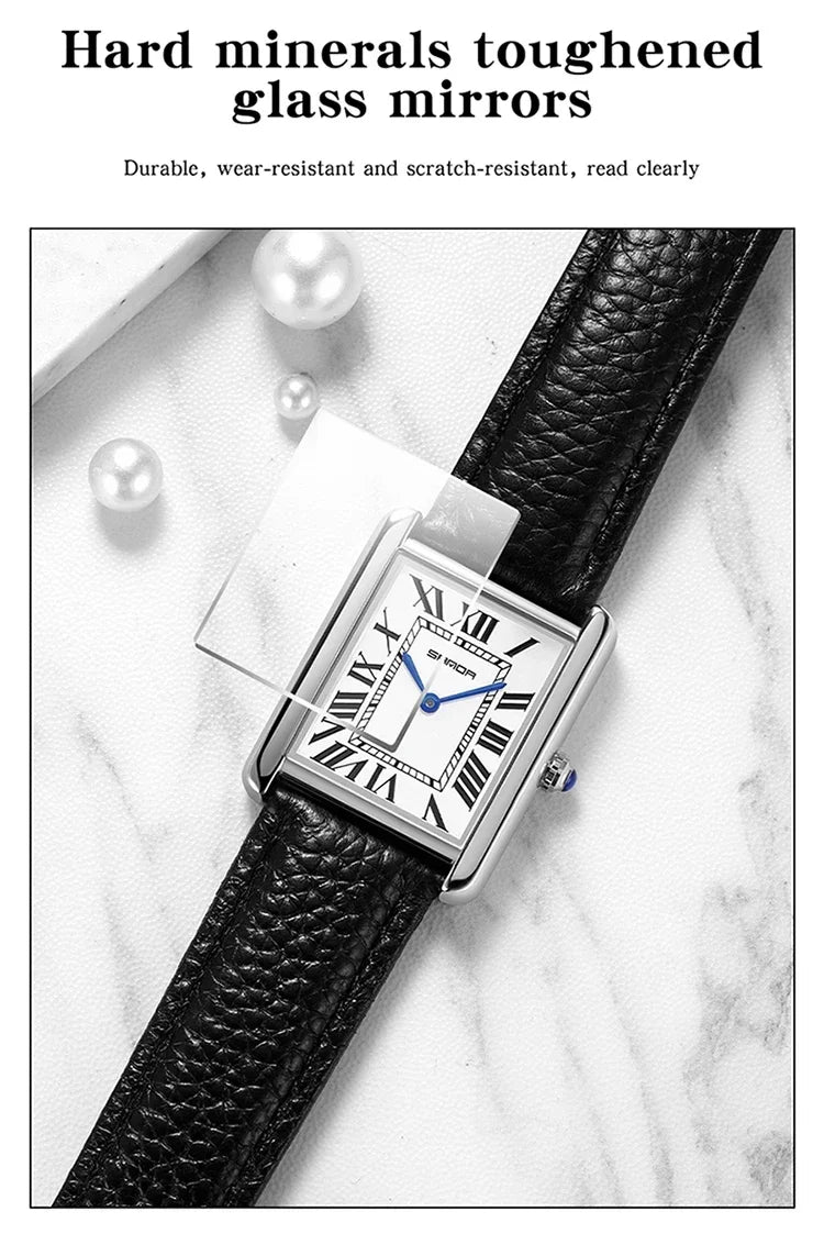 SANDA 9031/1108 Luxury Couple Quartz Watches for Men & Women, Waterproof Sport Casual Watch, Scratch Resistant Leather Strap - Sun Studio