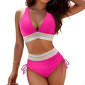 Women High Waist Swimsuit V Neck Push Up Swimsuit Tummy Controlled Swimwear Bathing Suit Stylish V Neck Swimming Costume - Sun Studio