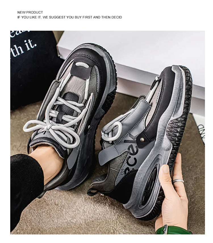 New Youth Thick Bottom Casual Sneakers Korean Edition Men's Versatile Breathable Running Shoes High Quality Zapatos para hombres - Sun Studio