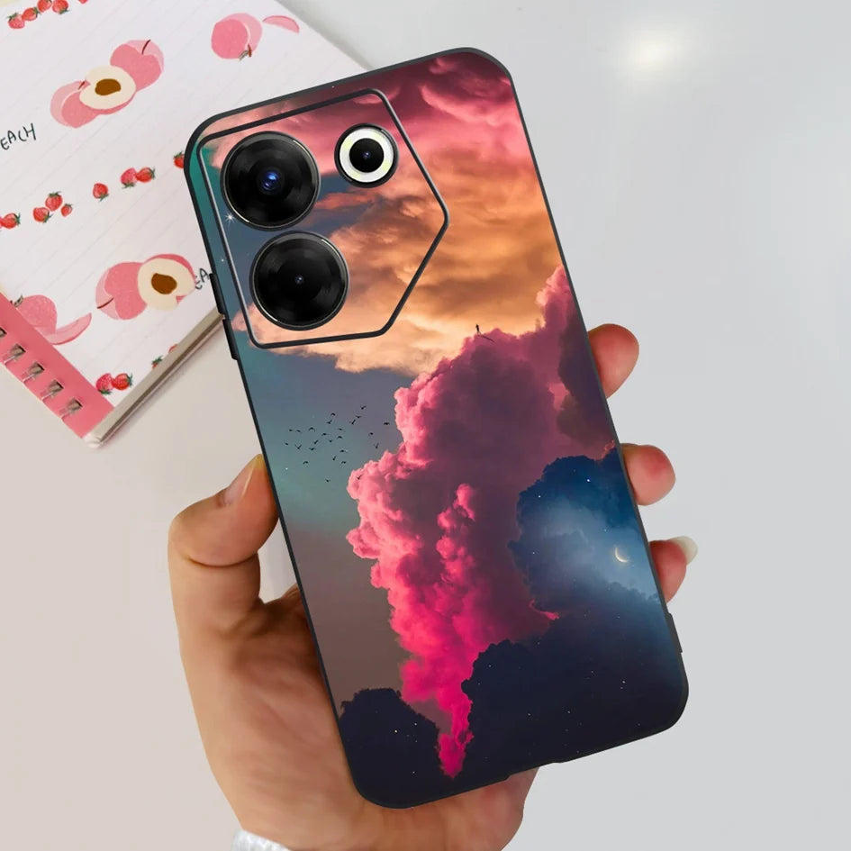 For Tecno Camon 20 Pro 5G Case 2023 Cute Love Heart Football Slim Cover Soft Silicone Funda For Tecno Camon20 Pro 5G CK8n Bumper
