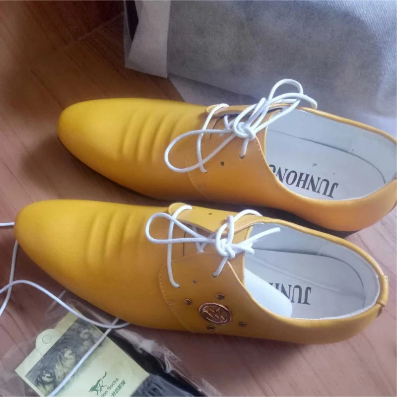 Summer Leather Shoes for Men Male Leather Fashion Business Luxury Colorful Party Dress Shoes Loafers 남성구두 Sapatos Masculinos - Sun Studio