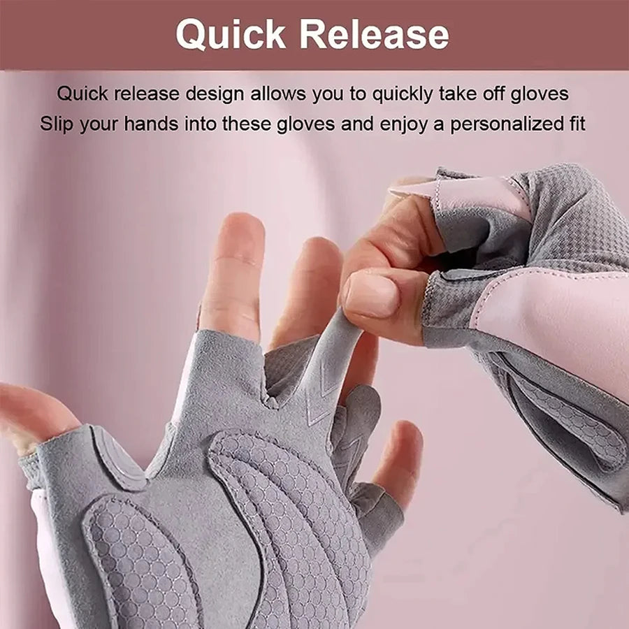 Fitness gloves - anti-slip, anti-curl, semi-fingered wrist guards for bar exercises, sports, cycling, yoga, outdoor activities. - Sun Studio