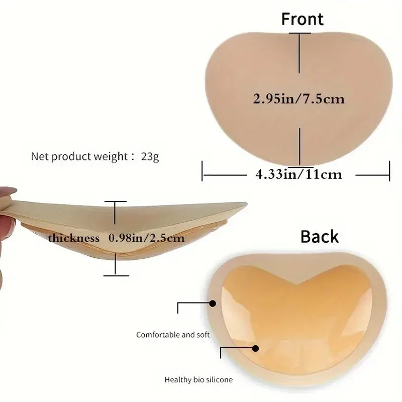 1Pair Silicone Bra Inserts Breast Pads Sticky Push-up Women Bra Cup Thicker Nipple Cover Patch Bikini Inserts for Swimsuit - Sun Studio