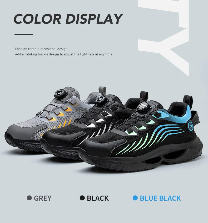 2026 Security Safety Shoes Men Rotating Button Work Sneakers Indestructible Shoes Puncture-Proof-men Sport Shoes Steel Toe Boots - Sun Studio